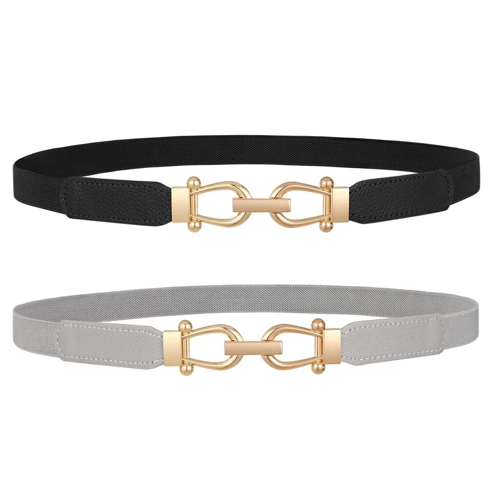 9844 Women Skinny Elastic Belt For Dresses,thin Retro Stretch Waist